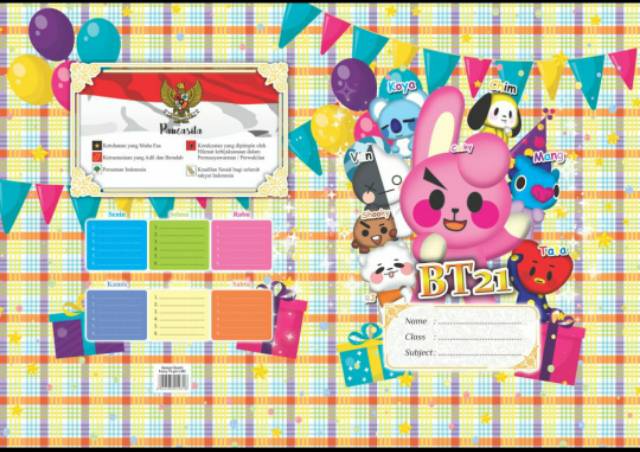 SAMPUL BUKU TULIS BT21 1pak isi 20