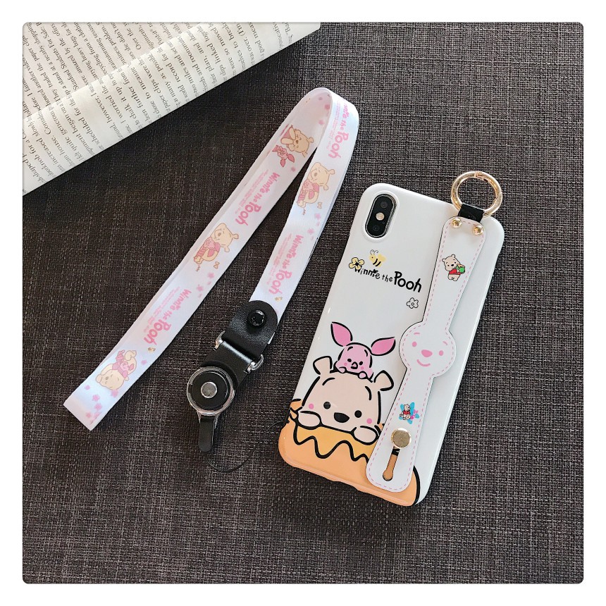 Cute Pooh Strap Softcase iphone 7+/8+/X/XS/XS MAX/XR/11/11 PRO/11 PRO MAX/12/12 PRO/12 PRO MAX