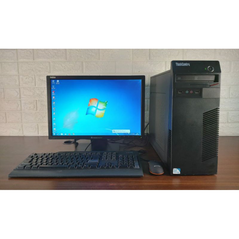 Paketan PC Lenovo ThinkCentre M70e Lcd 19in Wide Core 2Duo E7500 Ram 2 GB HDD 160GB  Berkualitas