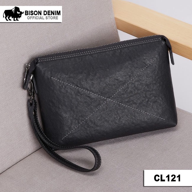 Dompet Clutch Hand Bag Tas Jinjing Tas Tangan Pria Wanita Kulit Asli Original Bison Denim CL121