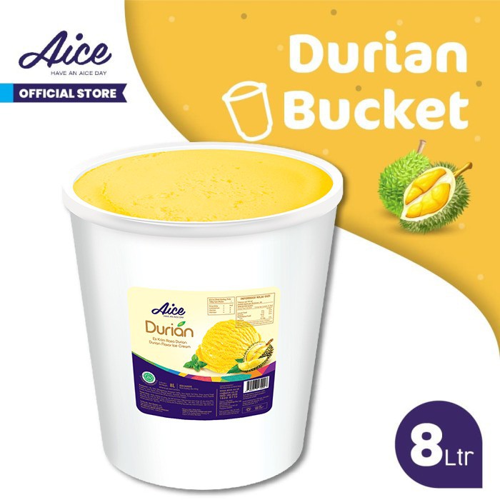 

AICE Durian Bucket Ice Cream Es Krim Ember 8L Eskrim