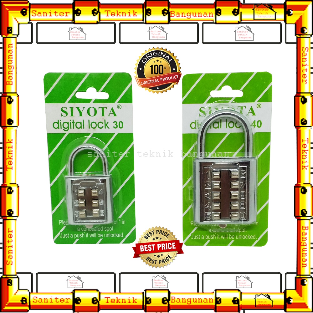 Gembok Digital Pin Tekan Nomor Tas Koper Varian 30MM 40MM Chrome