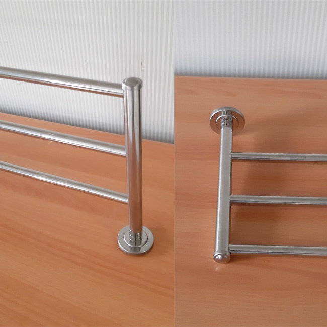Rak Gantungan Baju Dinding Stainless Steel 75 cm, 3 Baris