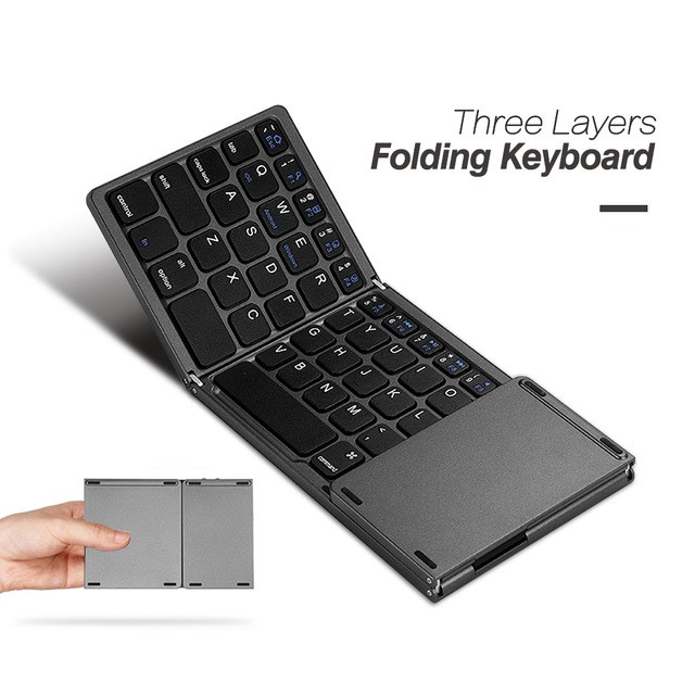 Foldable Wireless Keyboard 3 Layers With Touchpad - Keyboard Lipat B033