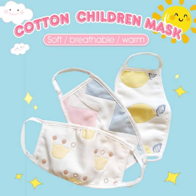 Masker kain anak premium 6ply 6 lapis ya motif bolak balik
