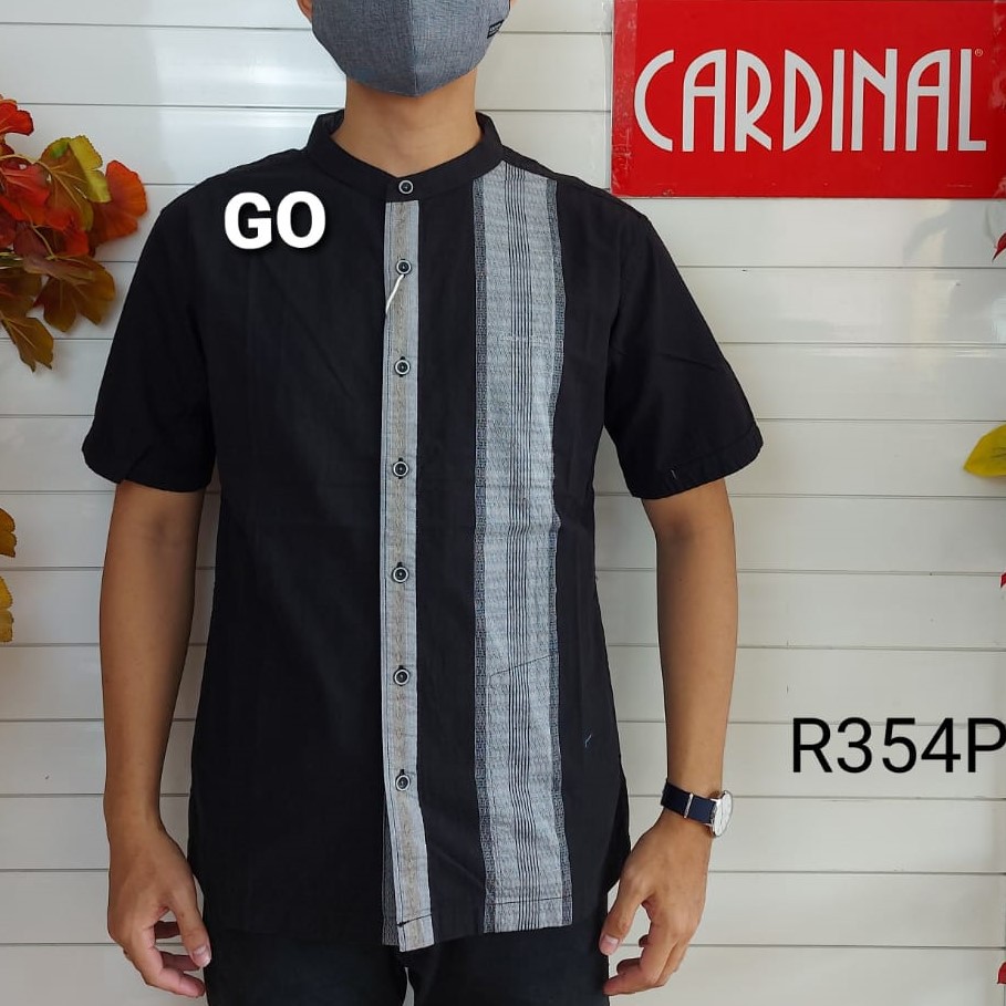 gof M-L CARDINAL KEMEJA KOKO Taqwa Pakaian Pria Original Baju Muslim Salur Lengan Pendek Kekinian TQS