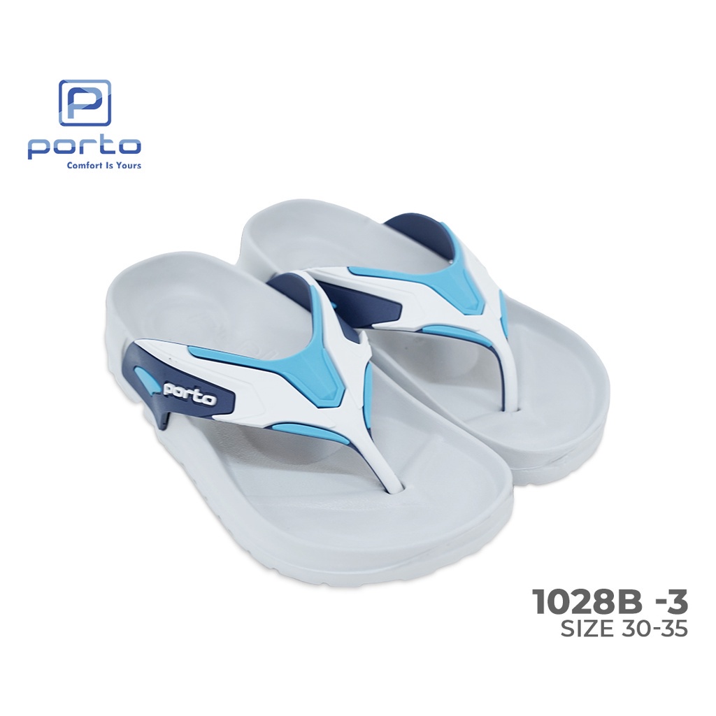 gos  PORTO 1028B-3 Sandal Jepit Casual Anak Laki-Laki Tanggung Terbaru