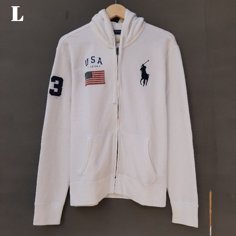 Zipp Hoodie Polo RL White Sweater Bekas Original Second Branded Medan