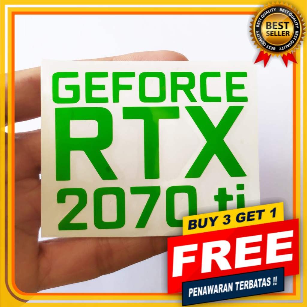 NVIDIA GEFORCE RTX 2070 TI CUTTING STIKER AKSESORIES CASING PC GAMING STICKER