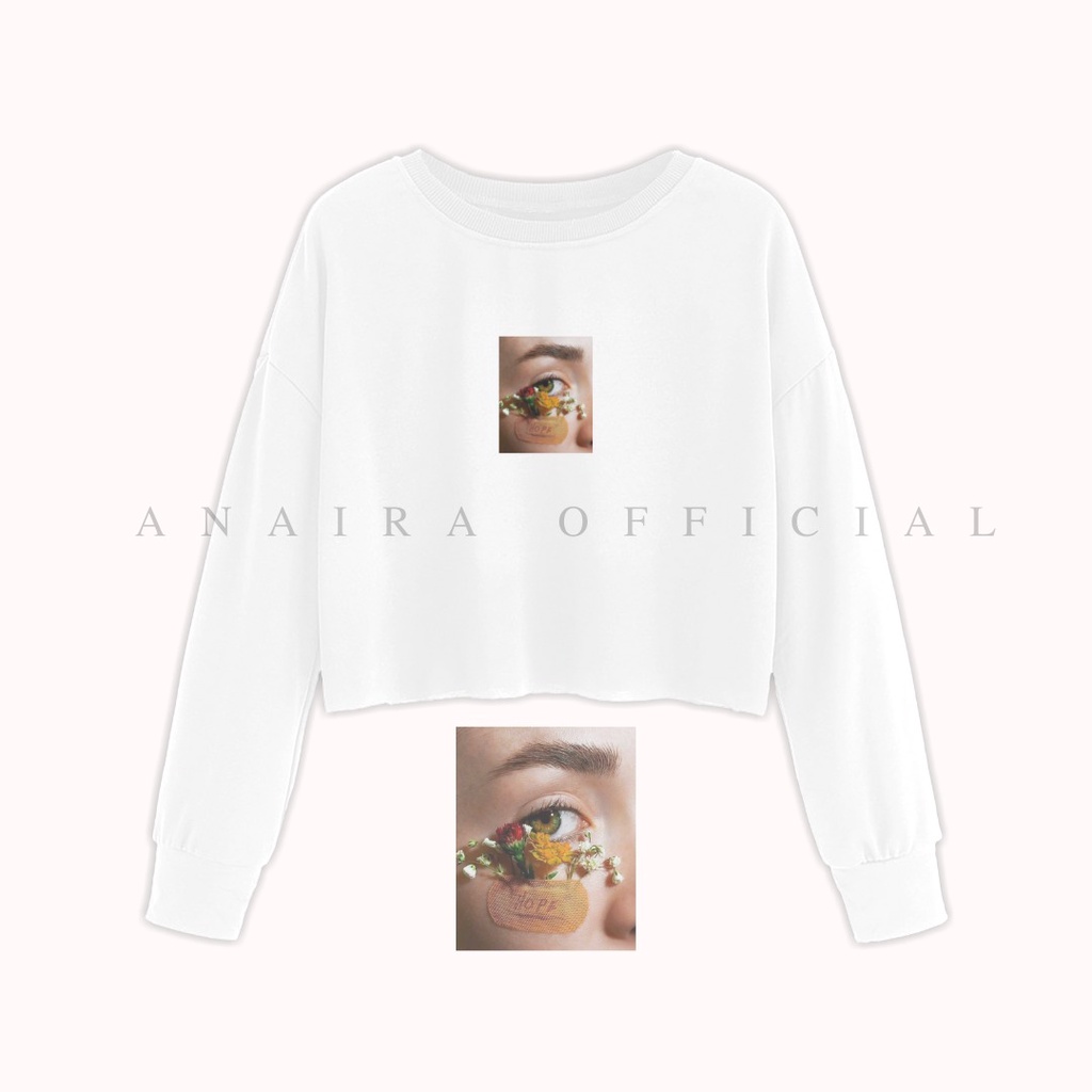 SWEATER CROP EYES GIRL WANITA ANAIRAOFFICIAL