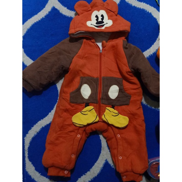 JP/jumpsuit tebal anak unisex karakter Mickey Mouse preloved