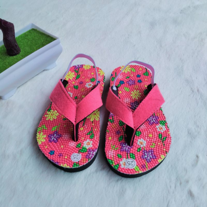 Sandal anak baby lucu motif bunga sakura