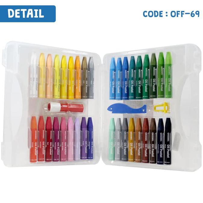 Greebel 36 Warna Crayon Oil Pastel Set 36 Color Alat Kesenian - Off-69