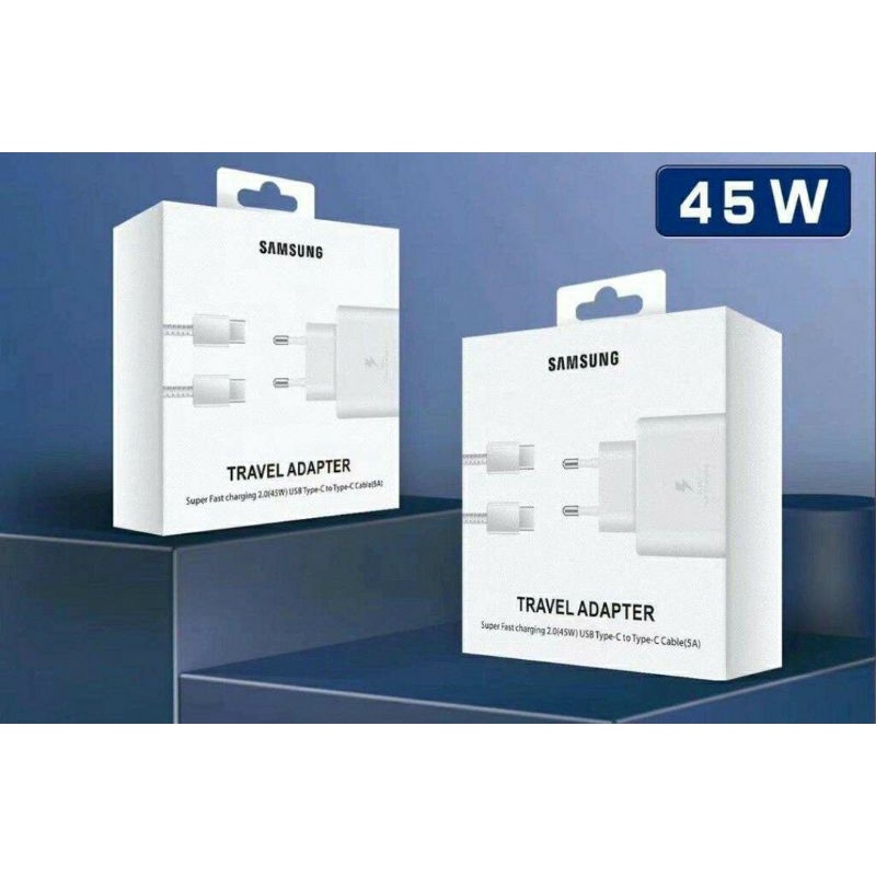 Charger Samsung Note 20 S20 S21 45 Watt Super Fast Charging Type-C Original Packing Travel Adapter