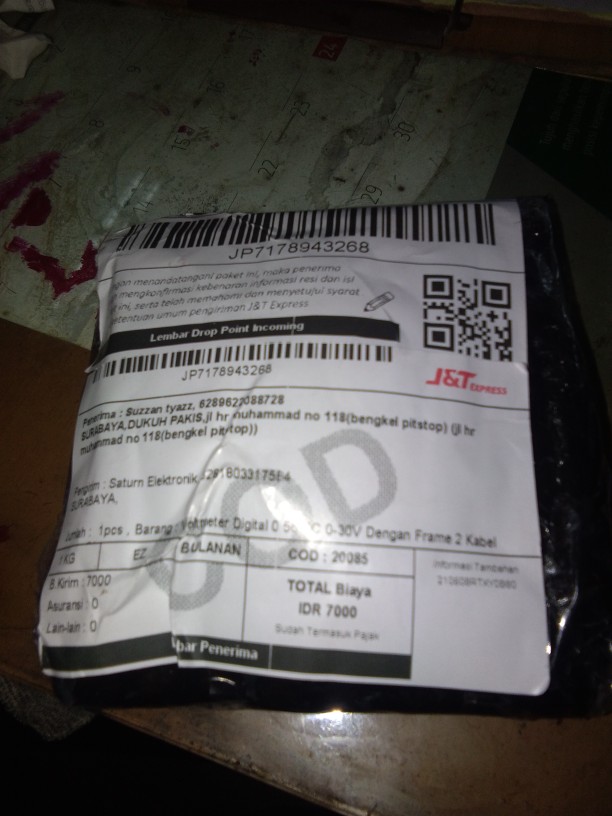 Voltmeter Digital 0.56 Dc 0-30v Dengan Frame 2 Kabel Warna Biru