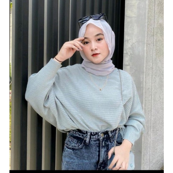 (CUCI GUDANG)BLOUSE RAJUT OVERSIZE WANITA / ATASAN RAJUT WANITA