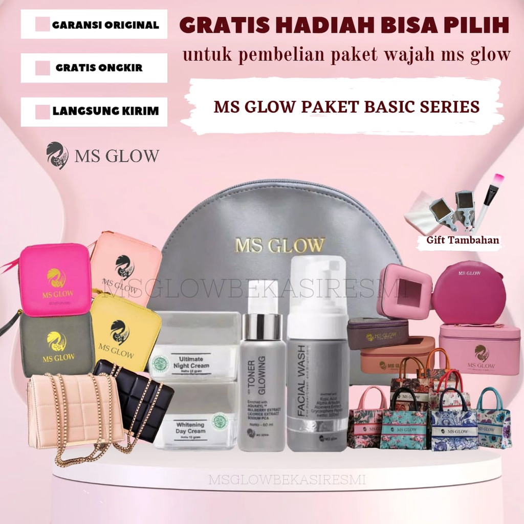 MGBR - Paket wajah ms glow original - ms glow paket basic series - ms glow bekasi - cream wajah ms g
