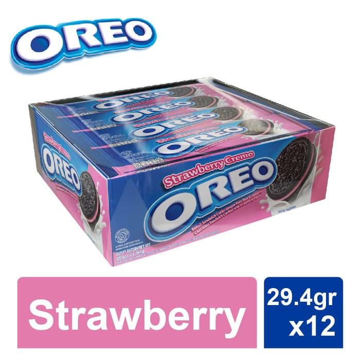 BISKUIT OREO ISI 4 COKLAT STRAWBERRY ORIGINAL BOX ISI 12 PCS OREO MINI OREO ROLL MAKANAN RINGAN WAFER BISKUIT KUE