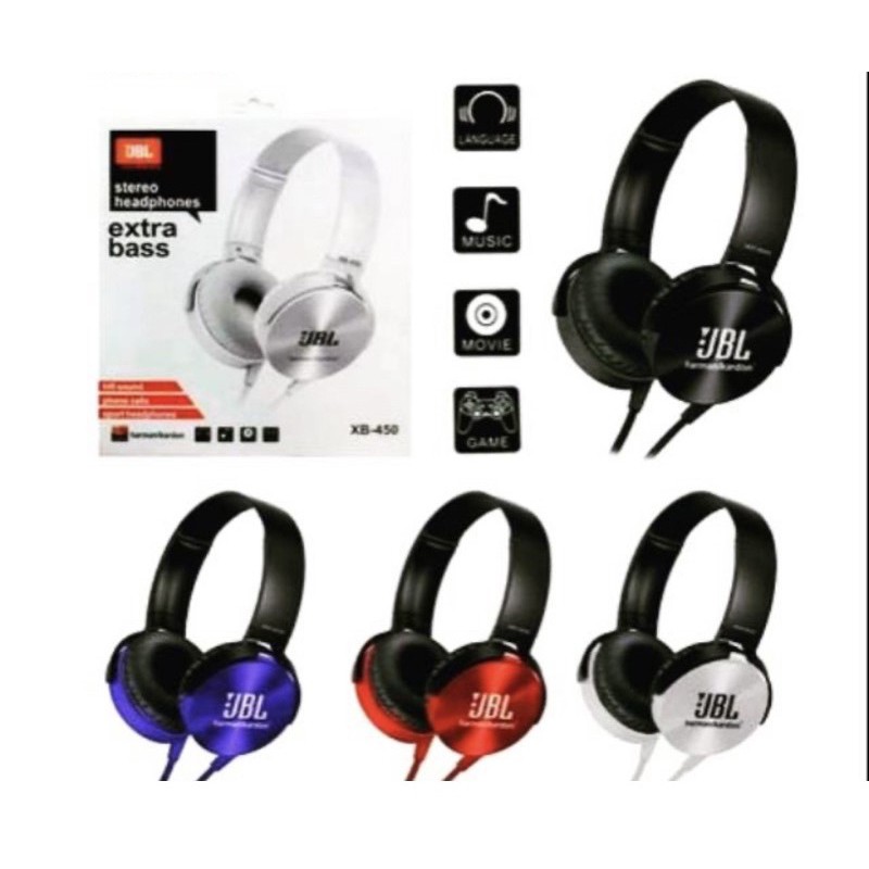Jual Headphone Bando JBL XB450 Headset Hf Kabel XB-450 Extra Bass Surabaya