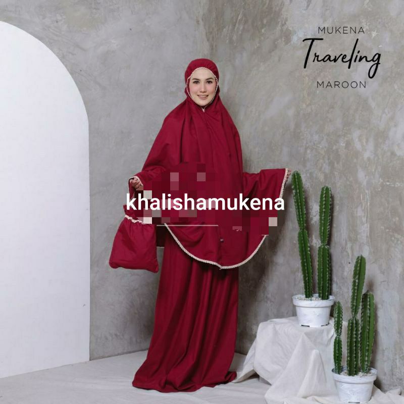 Mukena Dewasa Murah Travel Katun Renda Traveling Khadijah Tas Serut