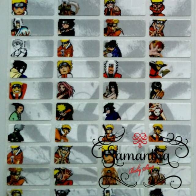 

Label nama waterproof motif Naruto
