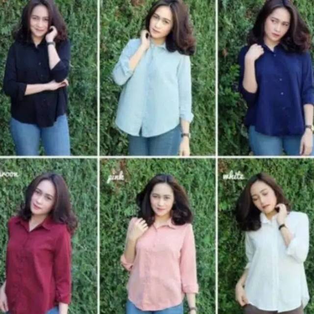 Kemeja Basic/ Kemeja Dian / comfy skolder