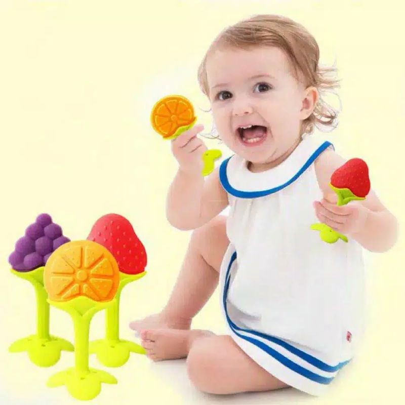 Baby Teether Buah (TanpaBox) / Gigitan Bayi Model Buah / Baby Tooth