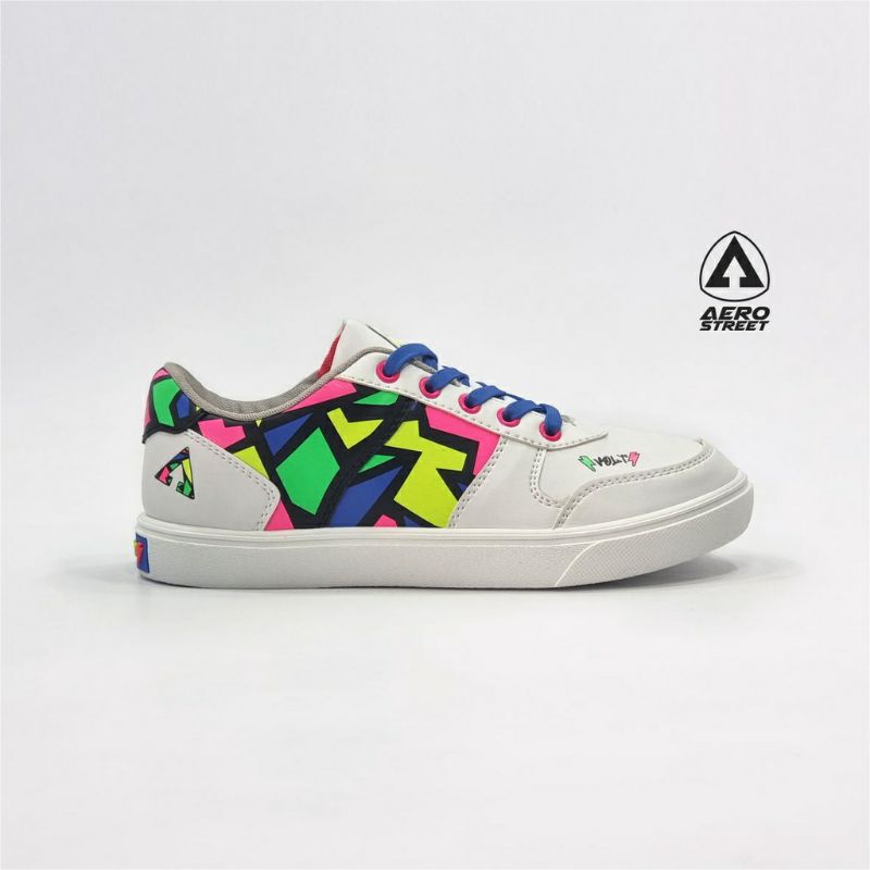Aerostreet 41 Volt Putih Neon - Sepatu  Sneakers Casual Sport Pria Wanita Aero Street