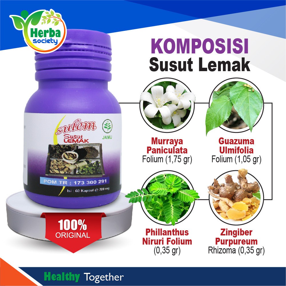 [NEW] Pelangsing badan alami aman - SULEM SUSUT LEMAK ORIGINAL 100% HERBAL PILIHAN 60 KAPSUL