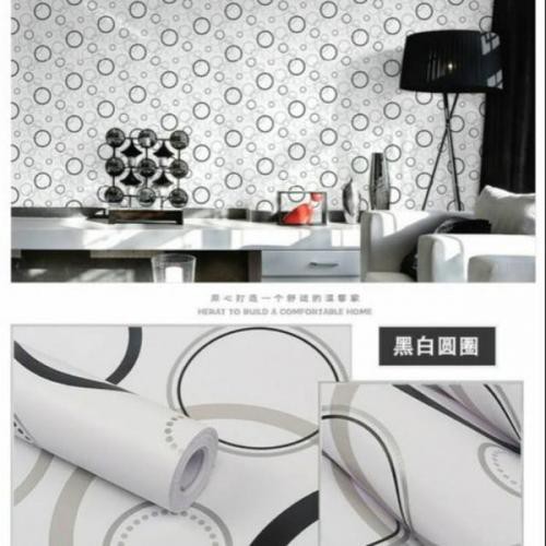 TERMURAH | WALLPAPER STIKER DINDING KAMAR TIDUR | POL HITAM | 45CMx 10METER | SOLUSIDEKORASI