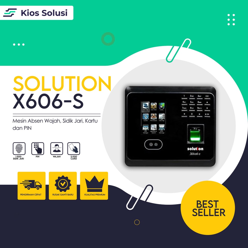 Mesin Absen Sidik Jari Solution X606-S | Fingerprint | Sidik Jari | AKSES KONTROL | RFID