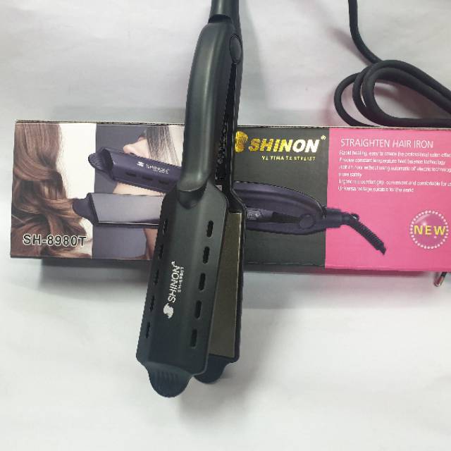 Catok Rambut shinon suhu Terlaris 8980T plat lebar alat catokan Murah rebonding lurus catok 2in1