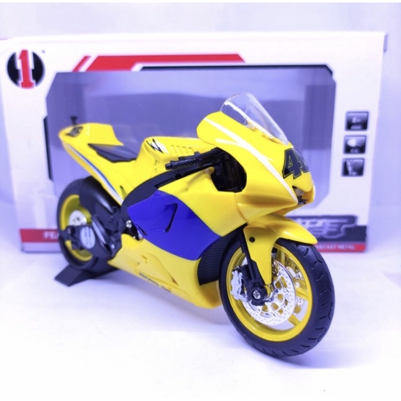 Diecast Miniatur Motor Gp Valentino Rossi 46 H1 1:12 Mainan Anak