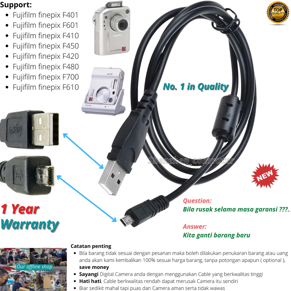 Kebel data USB Camera Digital Fujifilm finepix F401 F601 F410 F450 F420 F480 F700 F610 new