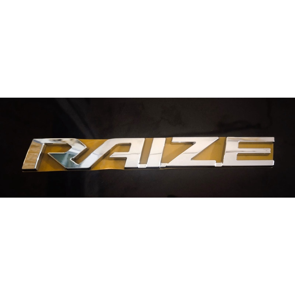 Emblem Logo Tulisan Raize Chrome Original