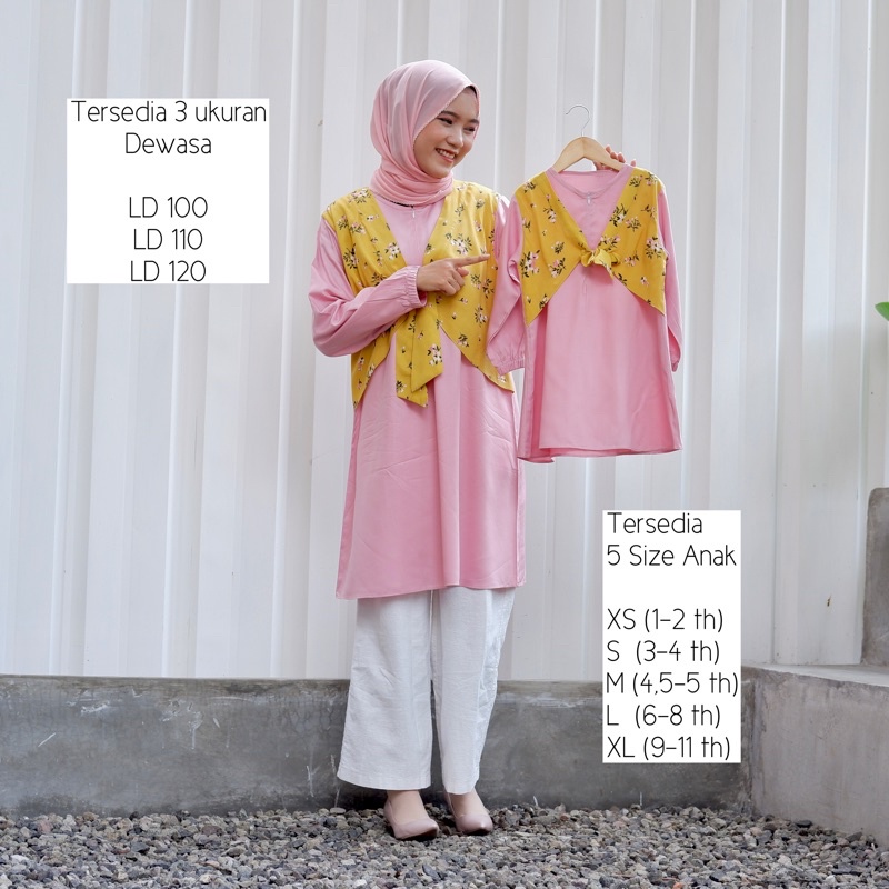 TUNIK COUPLE IBU DAN ANAK BAJU COUPLE IBU DAN ANAK FREYA TUNIK [Harga Terpisah]