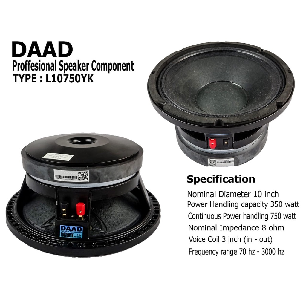Speaker DAAD 10 inch L10750YK