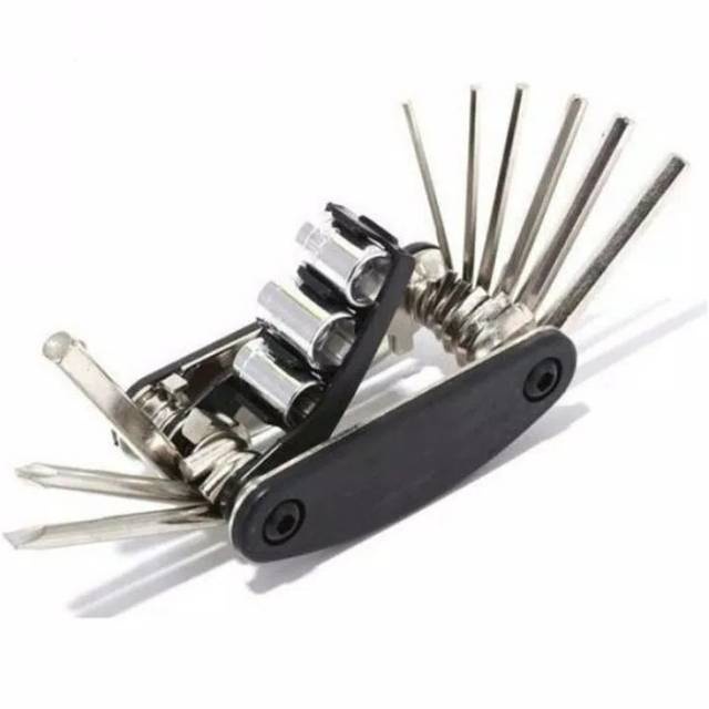 Mini Tool Portable Kunci L Shock Peralatan Serbaguna / Kunci L Set 16 in 1 Sepeda Motor / Kunci Shock Lipat Mini / Tool Kit Multifungsi