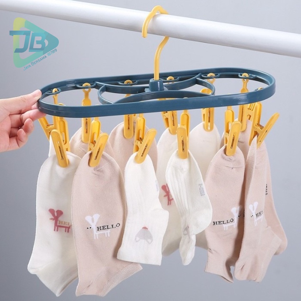 RT52 gantungan hanger hook jepit jepitan jemuran jemur baju kaos kaki jepit 12 klip JB5349