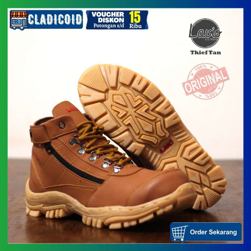 SEPATU SAFETY PRIA ORIGINAL  SEFTY BOOTS KERJA LAPANGAN PROYEK BANGUNAN OUTDOOR LAVIO THIEF