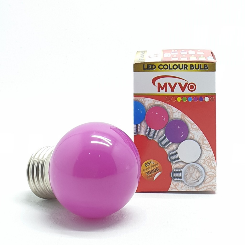 Myvo Ungu Lampu Led Ping Pong 3W E27 Warna Ungu / Lampu Dekorasi