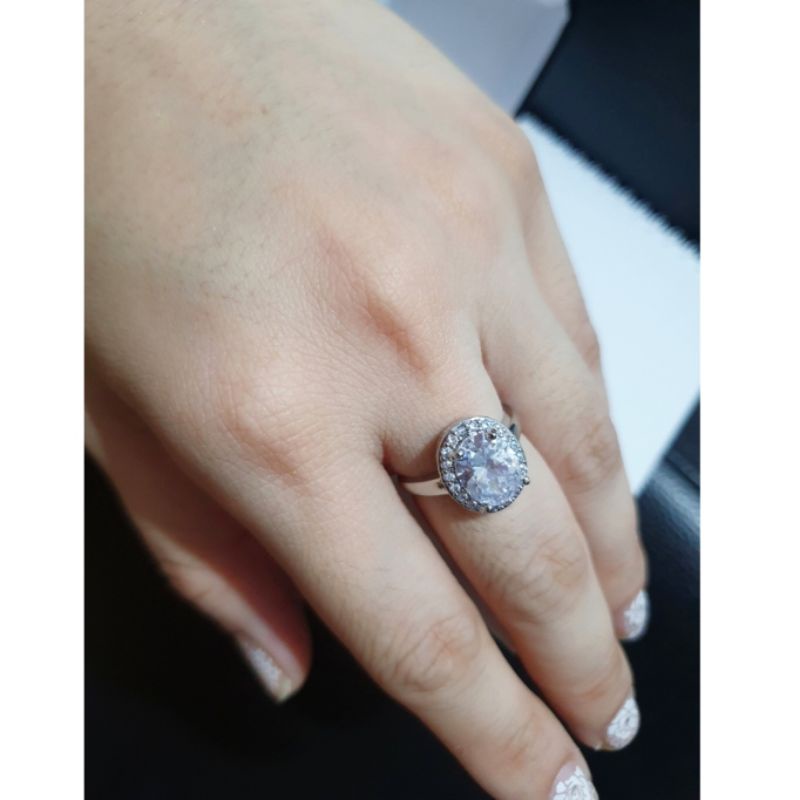 Cincin Titanium Asli silver model Udjust bisa setel besar kecil Anti karat Stainless steel 020