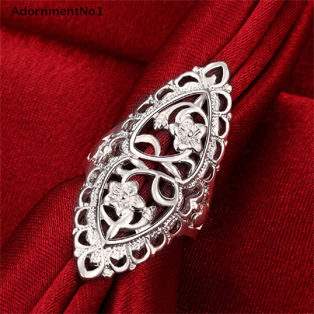 (AdornmentNo1) Cincin Sterling Silver 925 Model Hollow Besar Untuk Wanita