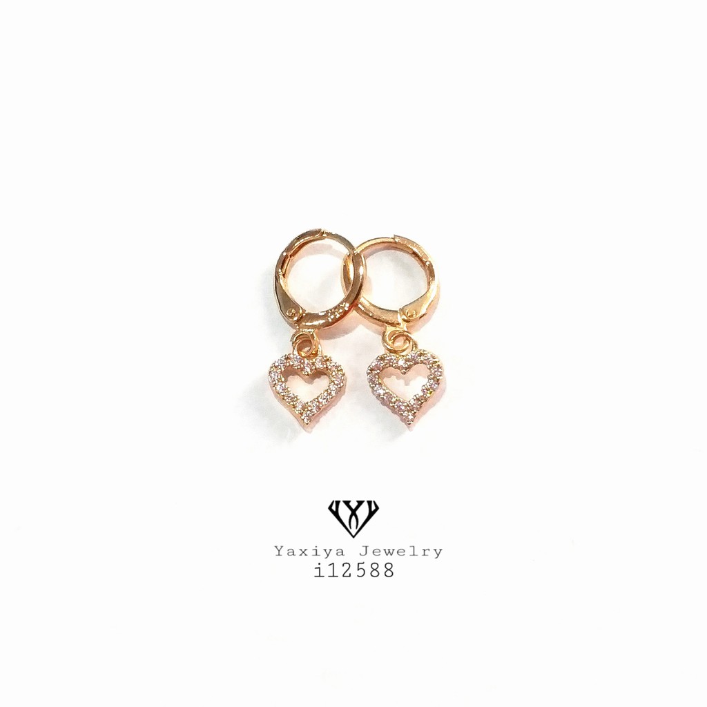 

Anting Emas Love Permata Zircon Perhiasan Lapis Emas 18K Yaxiya Jewelry 131