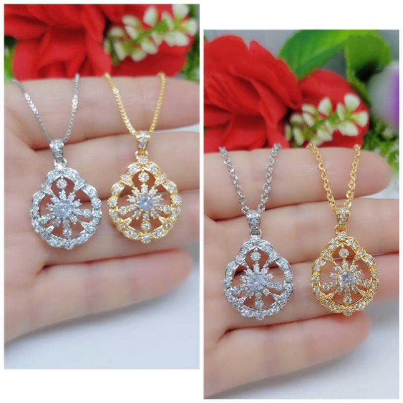 Set Kalung+Liontin Xuping Permata Lapis emas 18k 065.066