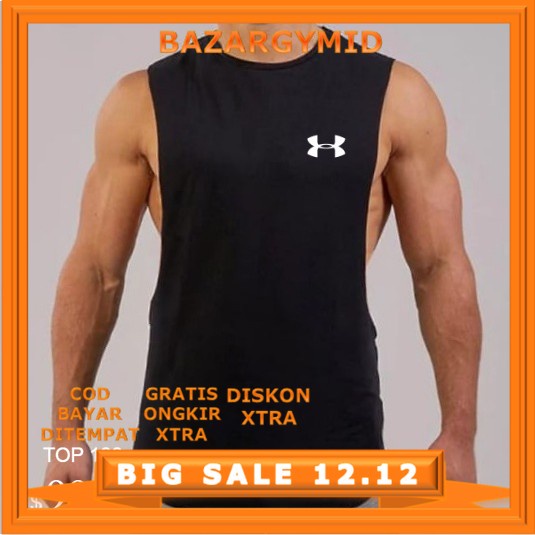 Jual SINGLET LOWCUT PRIA GYM MOTIF UAH ARMOURR OLAHRAGA FITNESS RUNNING ...