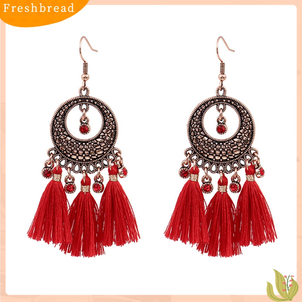 Terlaris 1Pair Dangle Earrings Tassel Design Jewelry Gift Red Women Wedding Drop Earrings for Festival