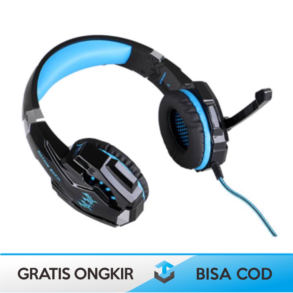 HEADSET GAMING LED KOTION EACH G9000 HEADBAND NYAMAN KEDAP SUARA LUAR