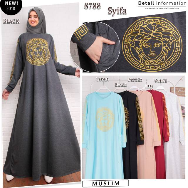 GBT VERSACE
MODEL : GAMIS XL babyterry 
BAHAN : babyterry spx.Baby terry premium ya shay.Stretchable