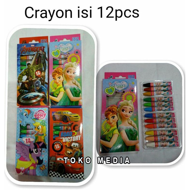 

Terunik BEST SELLER!! Crayon Oil Pastels 12 Warna Karakter Kartun